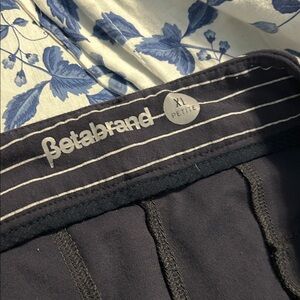 Betabrand Navy Pinstripe 3/4 length XL Petite Pants